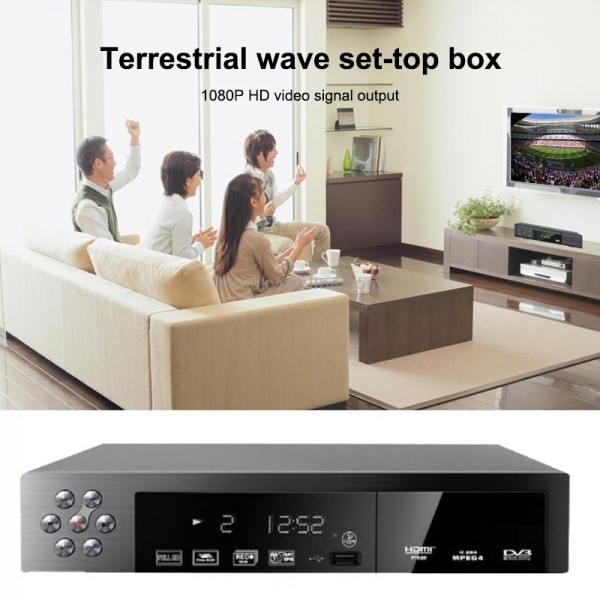 1080P HD DVB-T Set Top Box with Remote Controller, Support Recording Function and USB 2.0 Interface, MPEG-2 / MPEG-4 / H.264 Compression Format, Support SD Card
