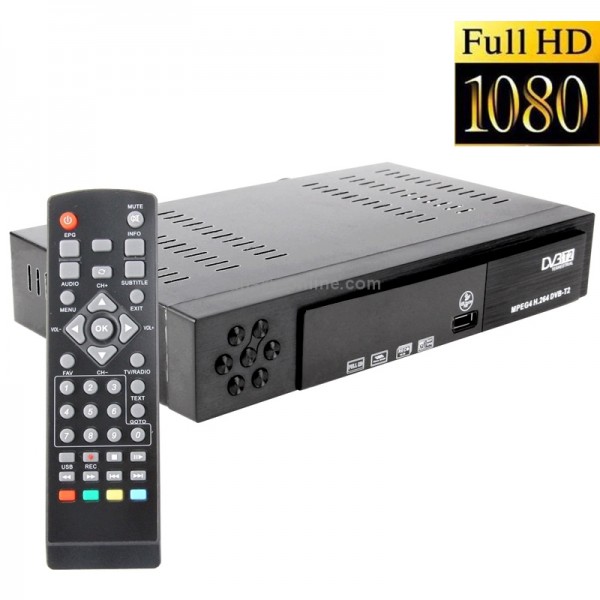 1080P HD DVB-T Set Top Box with Remote Controller, Support Recording Function and USB 2.0 Interface, MPEG-2 / MPEG-4 / H.264 Compression Format, Support SD Card