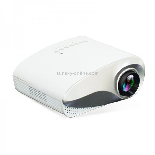 1080P HD Mini LED Projector for Home Multimedia Cinema, Support  AV / TV / VGA / USB / HDMI / SD, EU Plug(White)