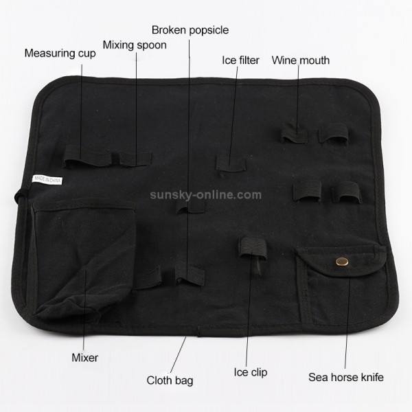 12 in 1 Stainless Steel Wine Cocktail Shaker Tools Set with Cloth Bag, Capacity: 550ml