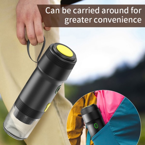 12V 3 In 1 Car Self-heating Coffee Machine Compatible With Large / Small Capsules and Ground Coffee, EU Plug(Black)