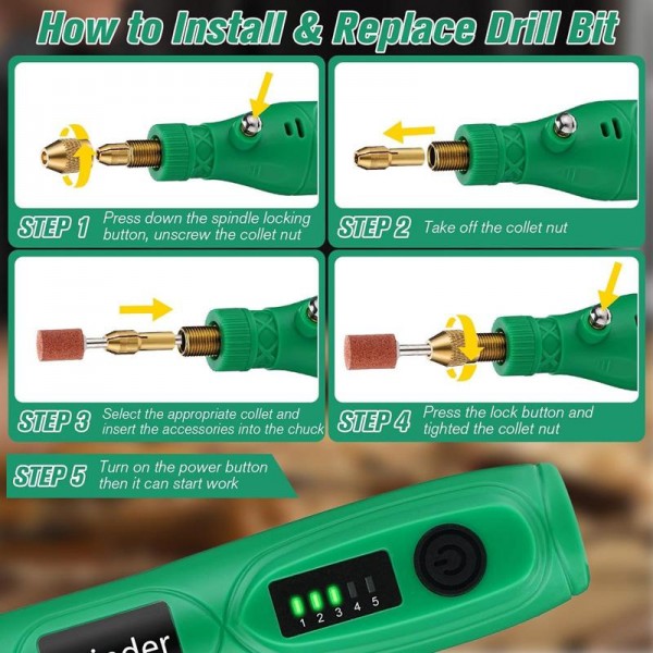 137pcs /Set 5-speed Mini Electric Grinder Micro Drill Metal Glass Ceramic Grinding Carving Cutting And Polishing Tools