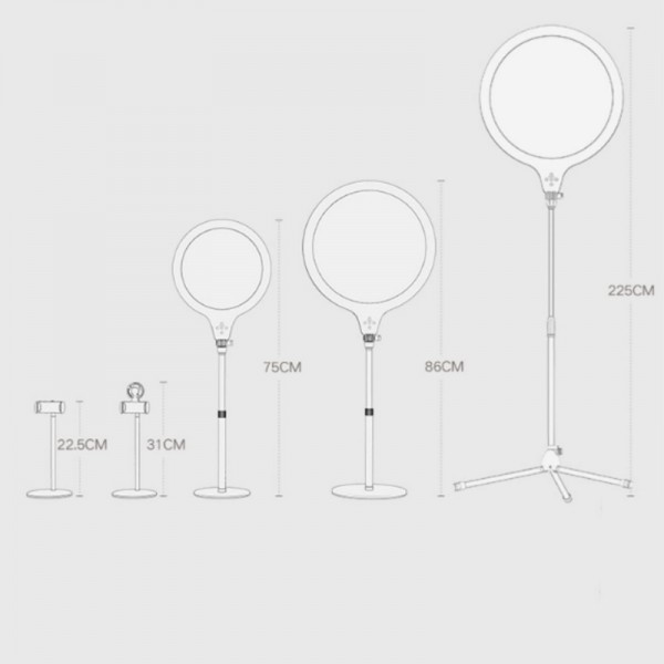 14.2 inch 36cm Live Broadcast Photography Desktop Beauty Fill Light Bracket, Style:Large Version+Cooling Bracket(Black)