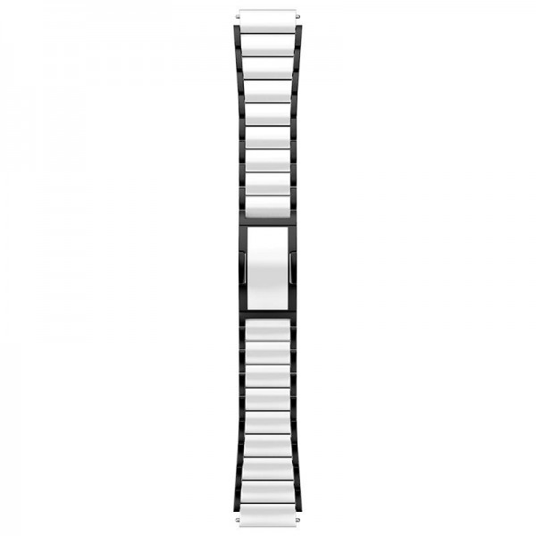 18mm Ceramic Quick Release Folding Buckle Stainless Steel Watch Band(Black)