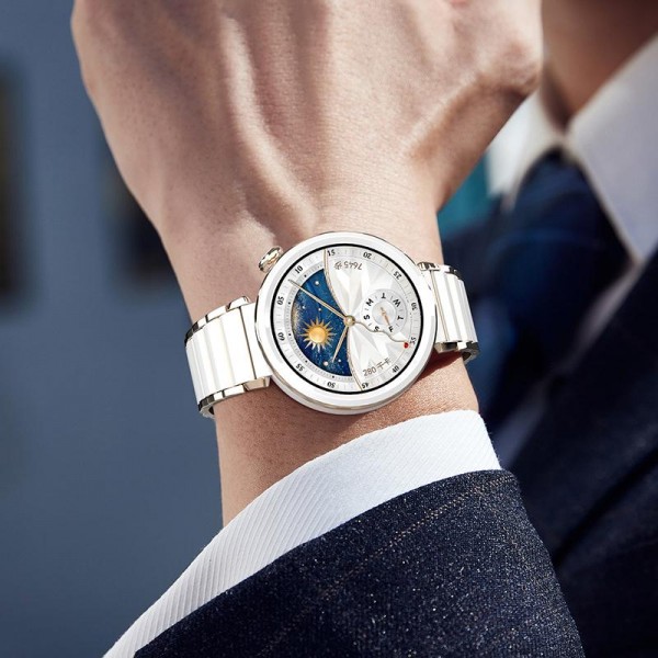 18mm Ceramic Quick Release Folding Buckle Stainless Steel Watch Band(Black)