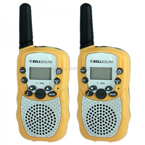2 PCS T-388 0.5W 1.0 inch LCD 5KM Walkie Talkie(Yellow)