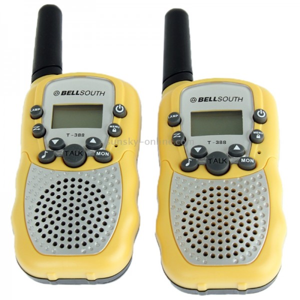 2 PCS T-388 0.5W 1.0 inch LCD 5KM Walkie Talkie(Yellow)