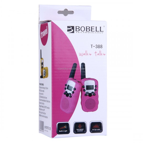 2 PCS T-388 0.5W 1.0 inch LCD 5KM Walkie Talkie(Yellow)