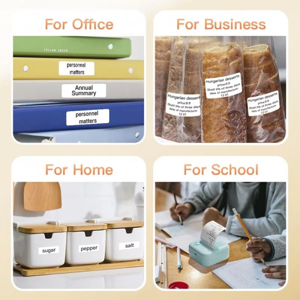 200DPI Mini Label Printer Thermal Inkless Black And White Printer With 1 Roll Printing Paper(Pink)