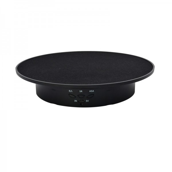 20cm USB Electric Rotating Turntable Display Stand Video Shooting Props Turntable for Photography, Load: 8kg(Black Base Black Velvet)