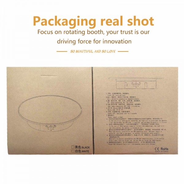 20cm USB Electric Rotating Turntable Display Stand Video Shooting Props Turntable for Photography, Load: 8kg(Black Base Black Velvet)