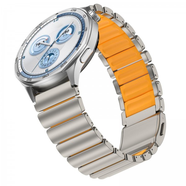 22mm Norman Magnetic Buckle Titanium Metal Watch Band(Titanium Orange)