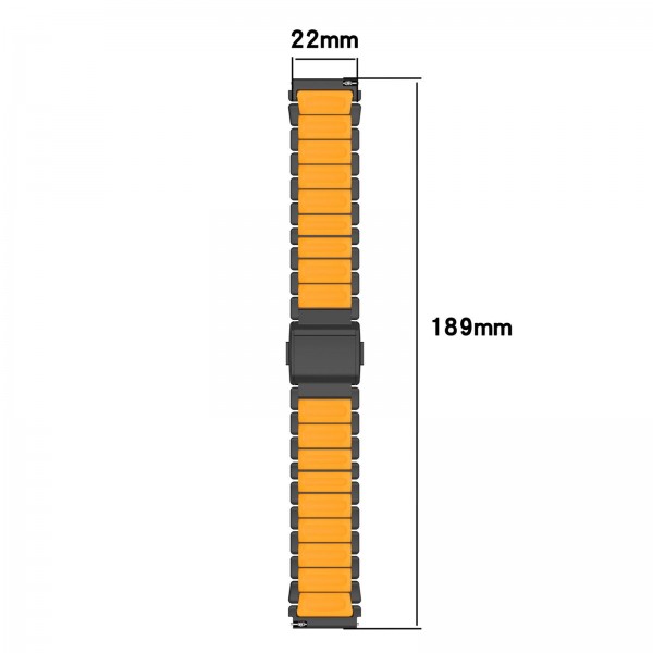 22mm Norman Magnetic Buckle Titanium Metal Watch Band(Titanium Orange)