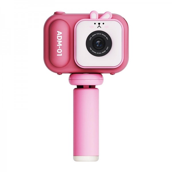 2.4 Inch IPS Screen 48MP Dual Lens Kids Digital Camera Mini Video Camera Without TF Card Pink Bunny
