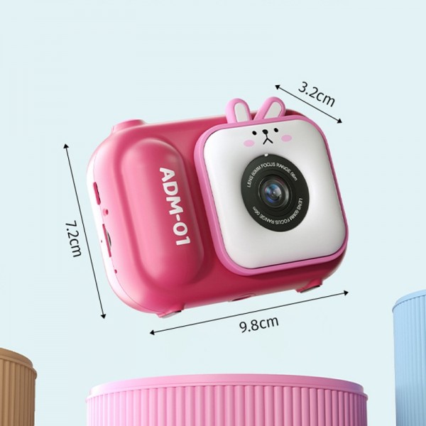 2.4 Inch IPS Screen 48MP Dual Lens Kids Digital Camera Mini Video Camera Without TF Card Pink Bunny