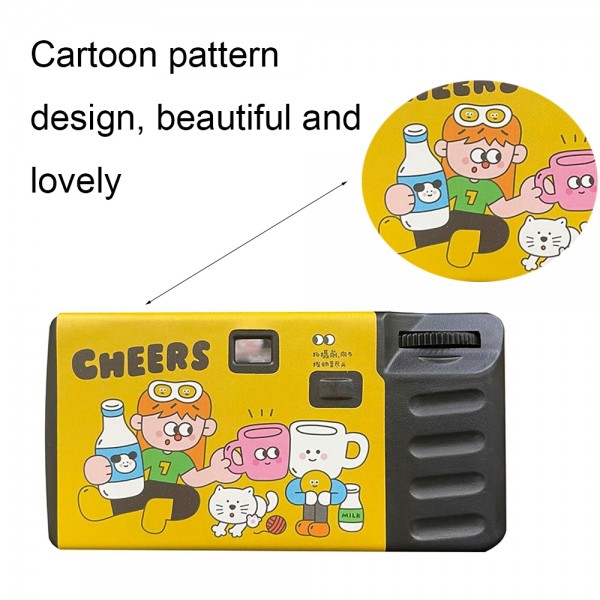 27pcs New Year Retro Film Camera Waterproof Cartoon Decorative Stickers without Camera