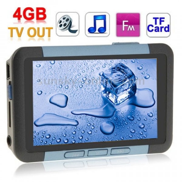 3.0 inch TFT Screen 4GB MP4 player with TF Card Slot, Support TV Out, FM Radio(Baby Blue)
