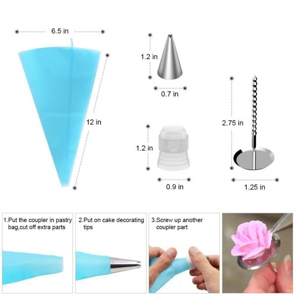 35 In 1 Aluminum Alloy Cake Turntable Piping Tip Set DIY Baking Tools
