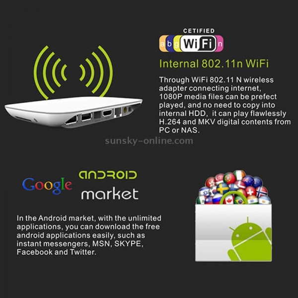 3D Full HD 1080P Dual Core Android 4.2 TV Box Media Player, HDMI 1.4 + USB 2.0 + RJ45 Interface, Support SD Card / USB Flash Disk (Q-A20)(Black)