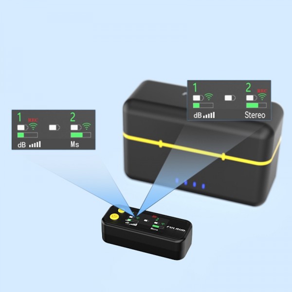 4G Memory Wireless Charging Microphone Collar Clip Microphone