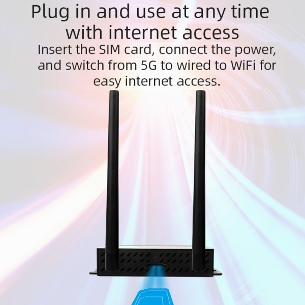 4G Wireless Plug-in Router Detachable Extension Antenna LTE Monitoring Network WiFi Hotspot, EU Plug(Black)
