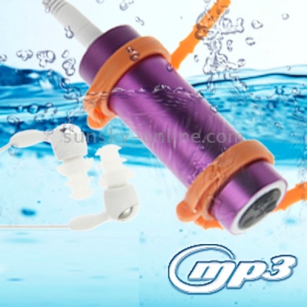 4GB Swimming Sport IPX8 Waterproof MP3 Player with FM Stereo(Purple)