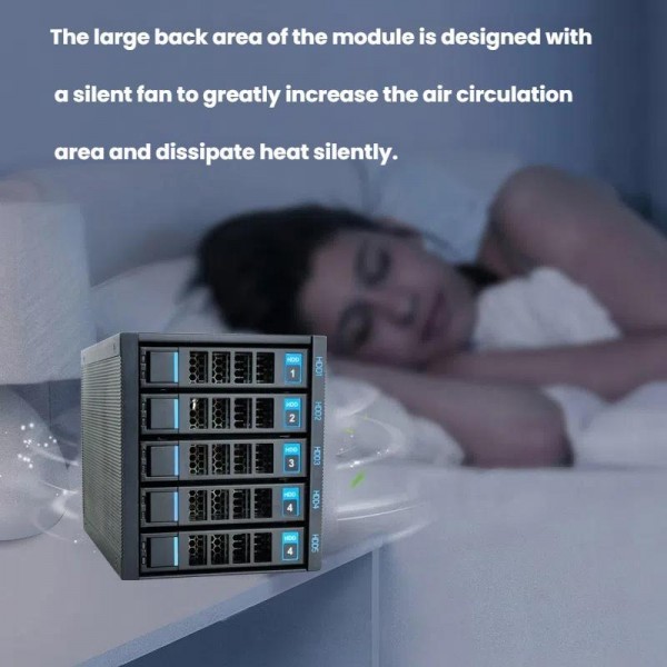 5-Bay Hot Swap Hard Drive Cage 3.5"/2.5" HDD/SSD Compatible For 3x5.25" Optical Drive Position