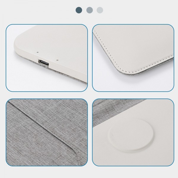 5 In 1 Laptop Sleeve With Wireless Charging Mouse Pad Desk Mat For 12-14 Inch Laptops(Black)