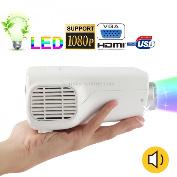 50 Lumens Portable Mini Multi-media LED Projector, Support HDMI / VGA / USB / TF Card / AV In Multiple Interface (Single LED Panel Display Technology 320 x 240 Pixels)