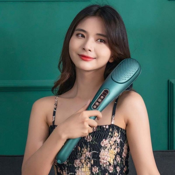 6 In 1 Handheld Body Massager 15 Modes Heating Vibration Massage Stick(Green)