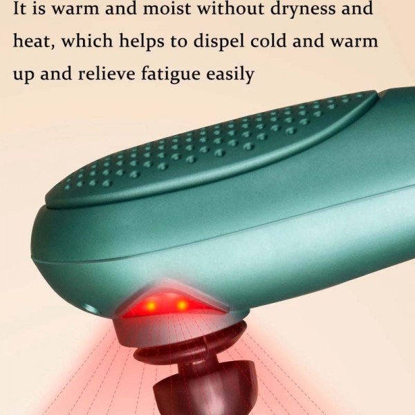 6 In 1 Handheld Body Massager 15 Modes Heating Vibration Massage Stick(Green)