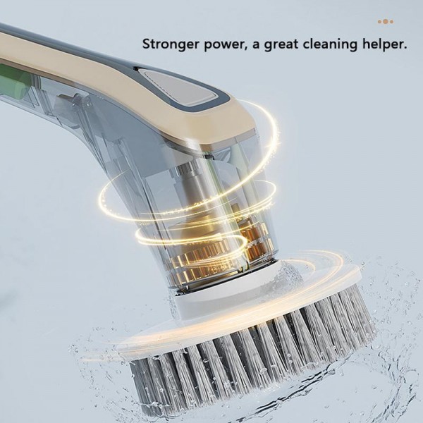7 In 1 Extendable Electric Cleaning Brush Multi-Surface Scrubber for Bathroom, Stove, Car & Tile(White)