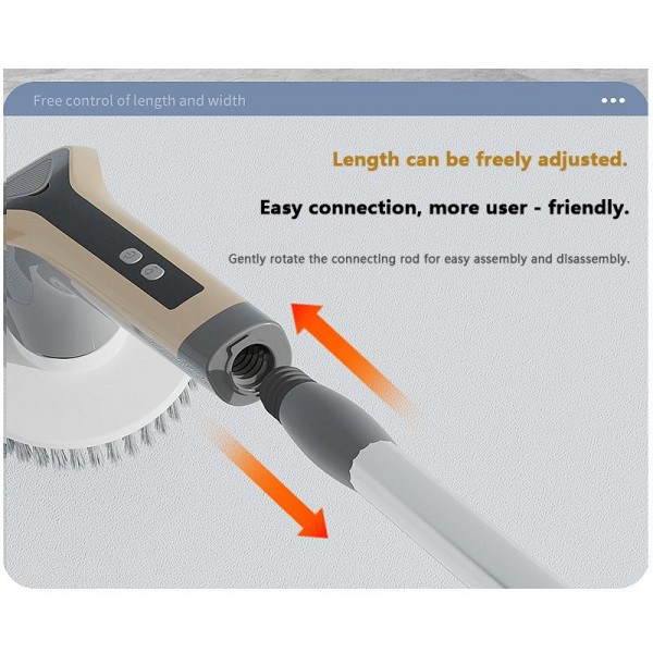 7 In 1 Extendable Electric Cleaning Brush Multi-Surface Scrubber for Bathroom, Stove, Car & Tile(White)