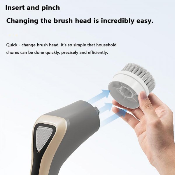 7 In 1 Extendable Electric Cleaning Brush Multi-Surface Scrubber for Bathroom, Stove, Car & Tile(White)
