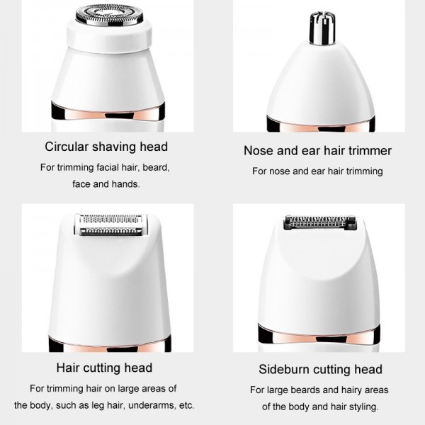 7 In 1 Multifunction Women Shaver USB Charging Epilator Eyebrow Trimmer(White)