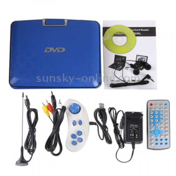 7.5 inch TFT LCD Screen Digital Multimedia Portable DVD with Card Reader & USB Port, Support TV (PAL / NTSC / SECAM) & Game Function, 180 Degree Rotation, Support SD / MS / MMC Card (Blue)