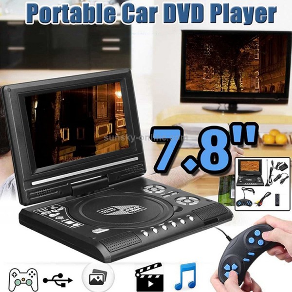 7.8 inch Portable DVD with TV Player, Support SD / MMC Card / Game Function / USB Port(AU Plug)