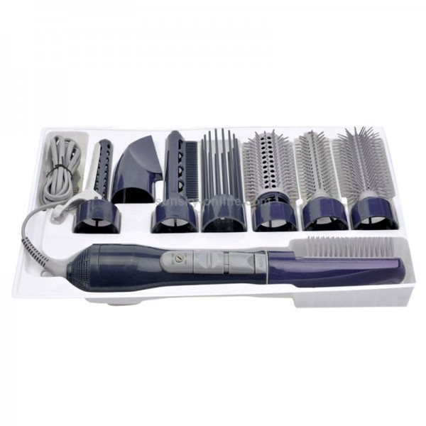8 in 1 Professional Hair Dryer Hair Curler for Hotel Travel With Comb Powerful Hairdryer(Deep blue)