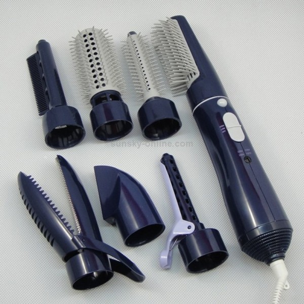 8 in 1 Professional Hair Dryer Hair Curler for Hotel Travel With Comb Powerful Hairdryer(Deep blue)