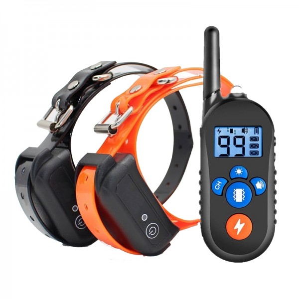 800m Remote Control Electric Shock Bark Stopper Vibration Warning Pet Supplies Electronic Waterproof Collar Dog Training Device, Style:556-2(AU Plug)