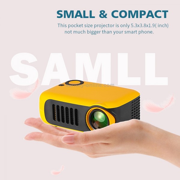 A2000 1080P Mini Portable Smart Projector Children Projector, EU Plug(Black)
