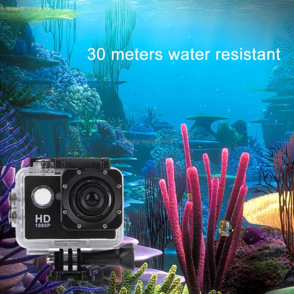 A7 HD 1080P 2.0 inch LCD Screen Sports Camcorder with Waterproof Case, 30m Waterproof(Black)