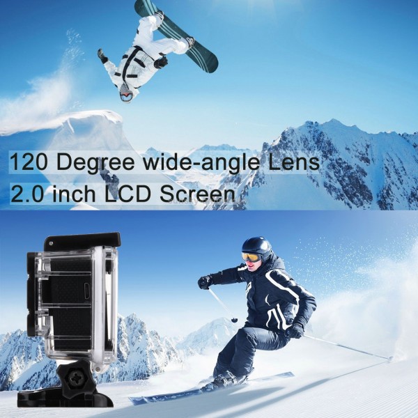A7 HD 1080P 2.0 inch LCD Screen Sports Camcorder with Waterproof Case, 30m Waterproof(Black)