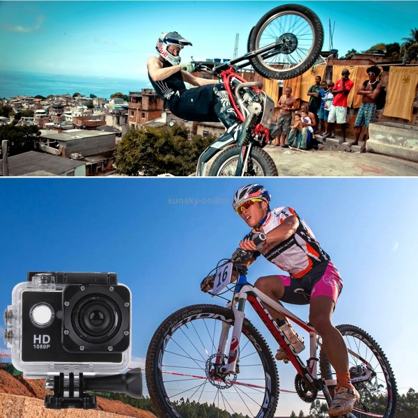 A7 HD 1080P 2.0 inch LCD Screen Sports Camcorder with Waterproof Case, 30m Waterproof(Black)