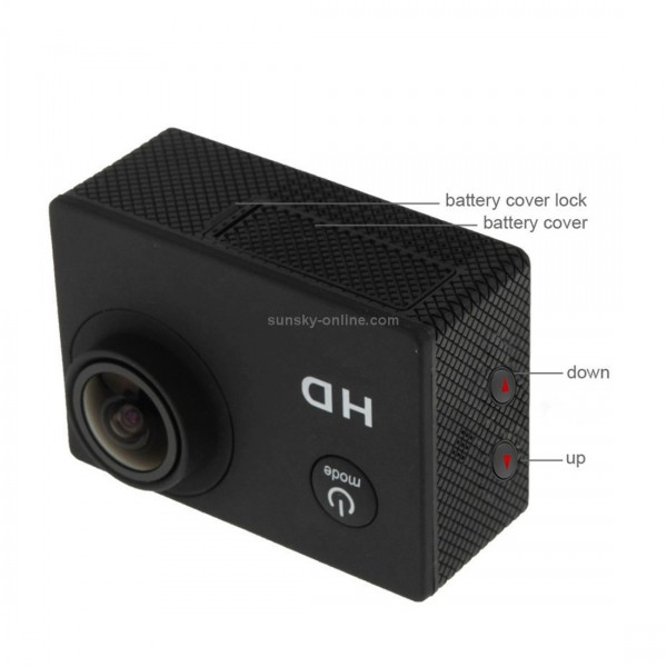 A7 HD 1080P 2.0 inch LCD Screen Sports Camcorder with Waterproof Case, 30m Waterproof(Black)