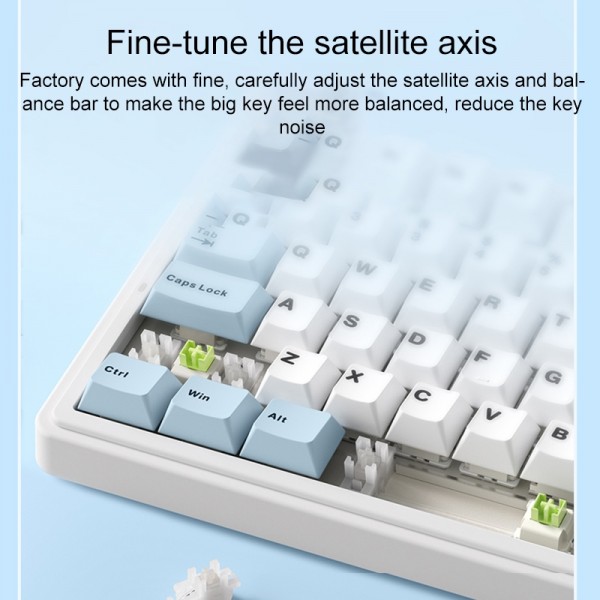 AULA F75 80 Keys Wired/2.4G/Bluetooth Three Model Customized RGB Mechanical Keyboard(Glacier Blue)