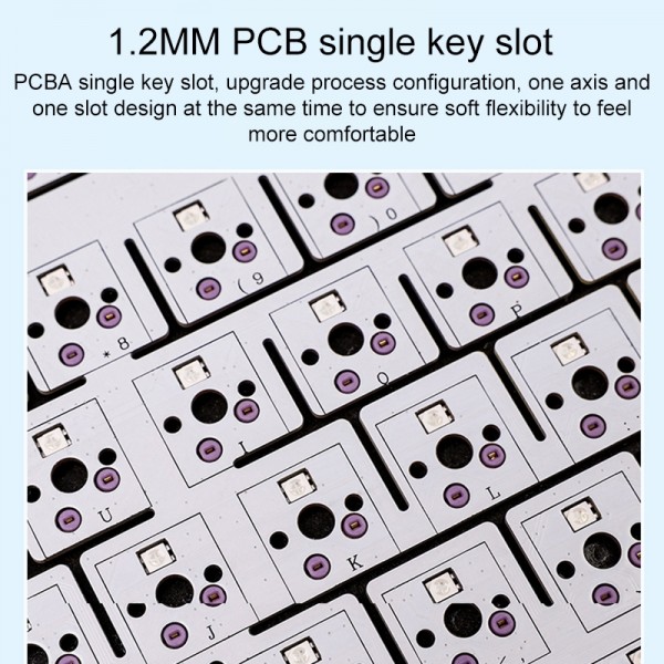 AULA F75 80 Keys Wired/2.4G/Bluetooth Three Model Customized RGB Mechanical Keyboard(Glacier Blue)