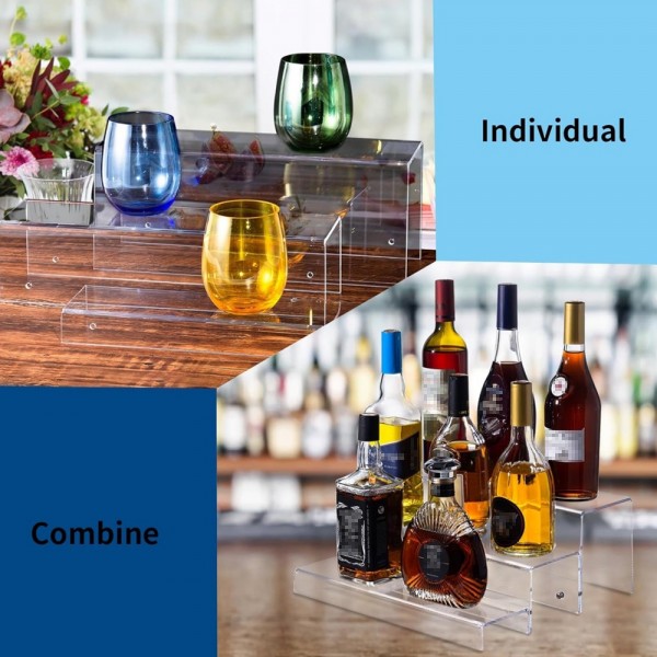 Acrylic 3 Layer Wine Cabinet Bottle Rack For Bar Figurine Display(128)