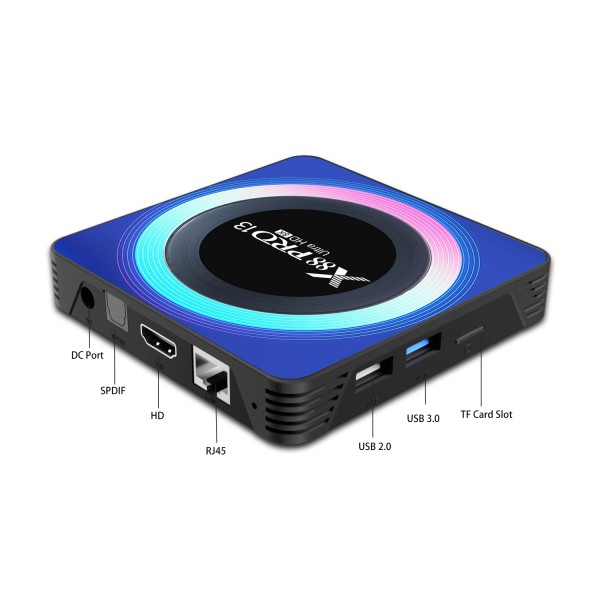 Acrylic X88 Pro 13 8K Ultra HD Android 13.0 Smart TV Box with Remote Control, RK3528 Quad-Core, 4G+32GB(EU Plug)