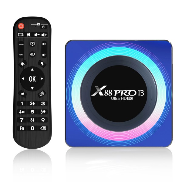 Acrylic X88 Pro 13 8K Ultra HD Android 13.0 Smart TV Box with Remote Control, RK3528 Quad-Core, 4G+32GB(EU Plug)